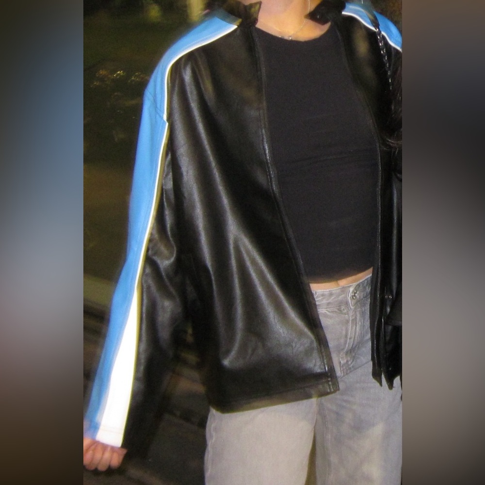 Oversized Leather Moto Jacket, worn once